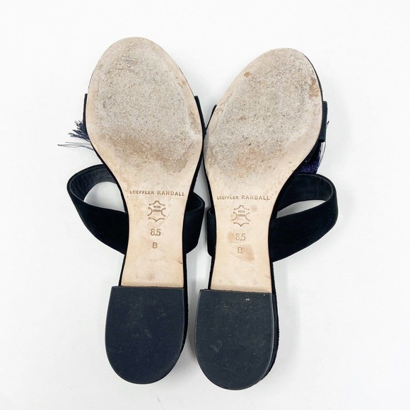 Loeffler Randall Black Sandals with Blue Tassels - Picture 8 of 8